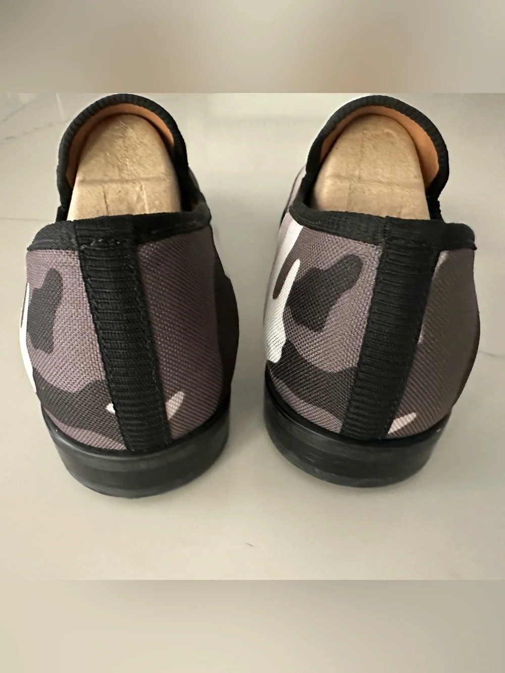 DUKE & DEXTER Black/Gray/White Camouflage Men's Slip On Loafers